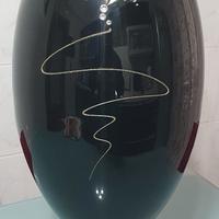 Vaso Lemir Design Nero e Argento – Dipinto a Mano 