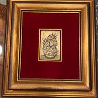 Quadro bassorilievo argento natura morta