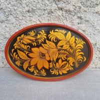 Vassoio Legno arte Popolare russa vintage 