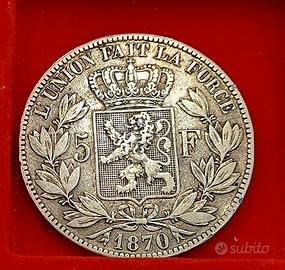 5 franchi belgi 1870
