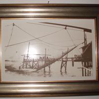 Stampa/Fotografia molo di Fano con reti pescatori