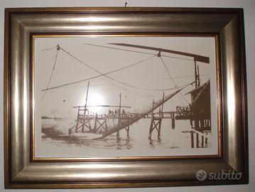 Stampa/Fotografia molo di Fano con reti pescatori