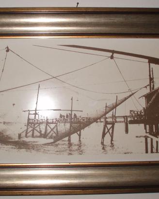 Stampa/Fotografia molo di Fano con reti pescatori