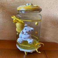 Barattolo vetro porta caramelle orso giallo