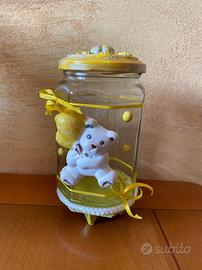 Barattolo vetro porta caramelle orso giallo