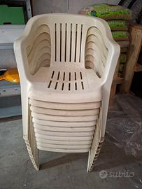 SEDIE IN PLASTICA DA GIARDINO BIANCHE