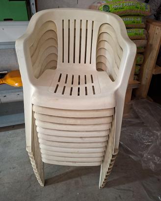SEDIE IN PLASTICA DA GIARDINO BIANCHE