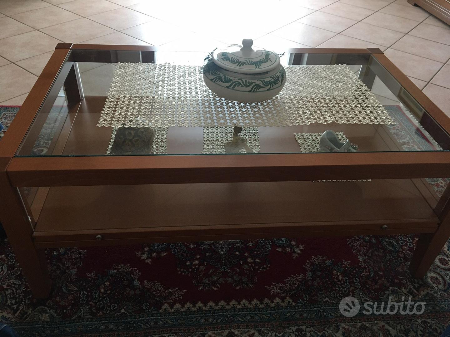 Tavolino da salotto in legno con vetro - Arredamento e Casalinghi In  vendita a Torino
