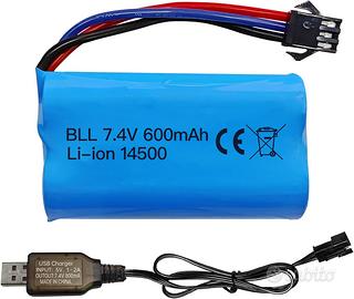Batteria Li-ion 7.4V 600mAh SM-3P con USB