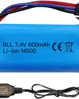 Batteria Li-ion 7.4V 600mAh SM-3P con USB
