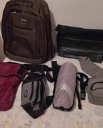zaino,borsa PC, porta borraccia,2tracolle