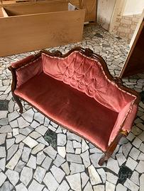 Divanetto regale in Velluto Rosa