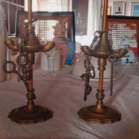 Coppia Lucerne Fiorentine in Ottone – Primi '900