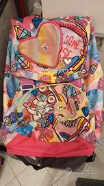 Zaino SJ estensibile, usato (fuxia/rosa/unicorni)