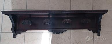 ANTICO ATTACCAPANNI LEGNO MASSICCIO 4 ATTACCHI