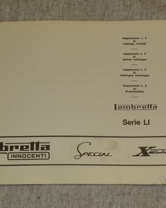 SUPPLEMENTO CATALOGO RICAMBI LAMBRETTA LI 200