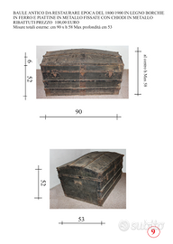 Baule in legno e ferro epoca 1800/1900