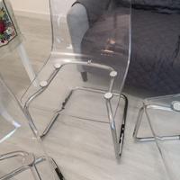 4 Sedie  di design trasparenti (Todias di Ikea)