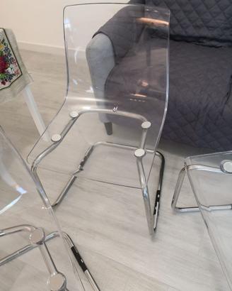 4 Sedie  di design trasparenti (Tobias di Ikea)