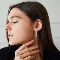 Orecchini in agata bianca, pietra naturale,