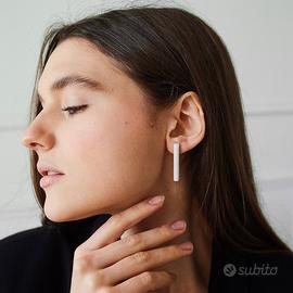 Orecchini in agata bianca, pietra naturale,