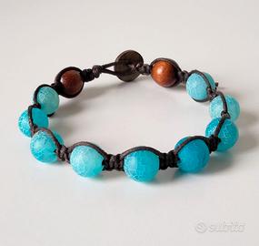 Bracciale agata celeste donna