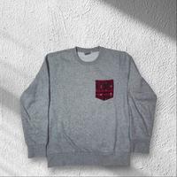 Felpa Carhartt grigia con taschino tartan - T S