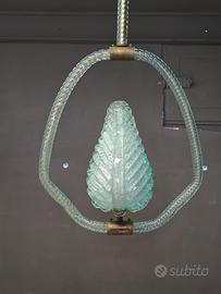 Murano anni ’30 – Lampada a sospensione vetro blu
