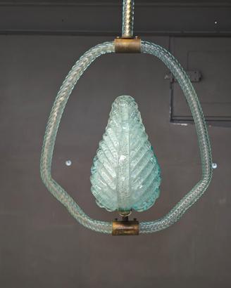 Murano anni ’30 – Lampada a sospensione vetro blu
