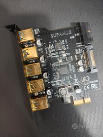 Scheda PCI Express PCIe USB 3.0 con 5 porte