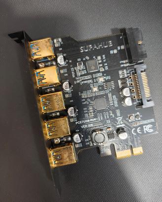Scheda PCI Express PCIe USB 3.0 con 5 porte