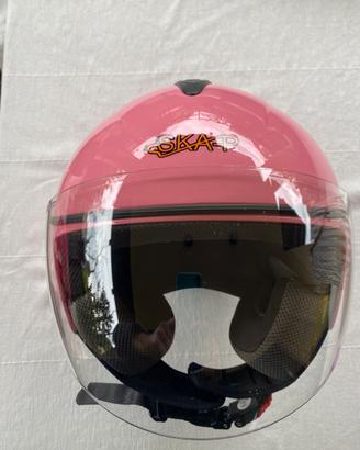 Casco jet rosa donna