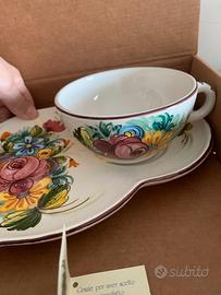 Tazza preziosa ceramica Castelli con piatto