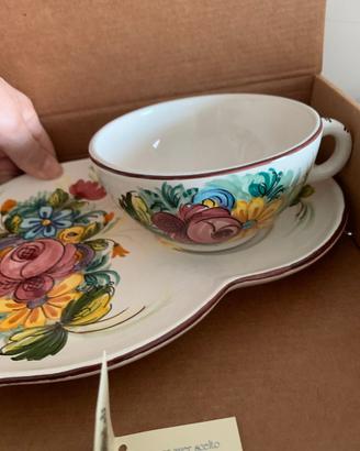 Tazza preziosa ceramica Castelli con piatto