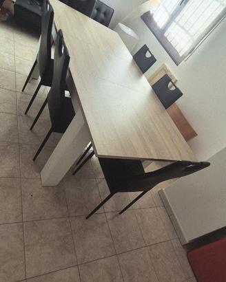 Tavolo 1400x900x775 + prolunga di 500mm e 6 sedie