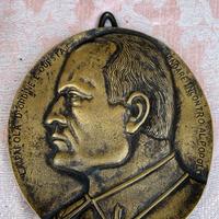 Placca Bronzo Mussolini