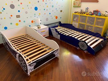 LETTO PER BAMBINI AUTO DA CORSA + MATERASSO