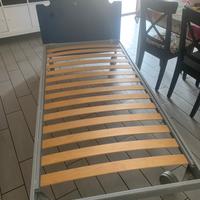 Letto singolo in alluminio doghe in legno