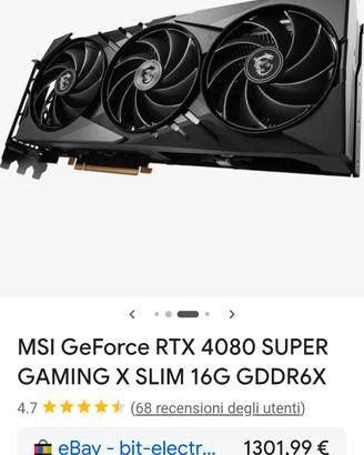 scheda video msi rtx 4080 super OC tripla ventola