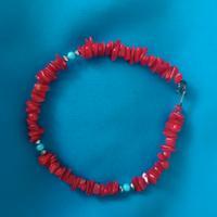 Braccialetto Donna Corallo con Pietre Rosse