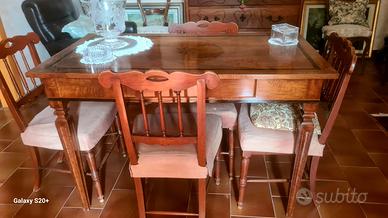 tavolo fine '800  + 4 sedie  