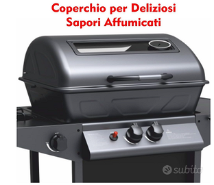 Barbecue a Gas con Pietra Lavica BBQ Coperchio Bruciatori da