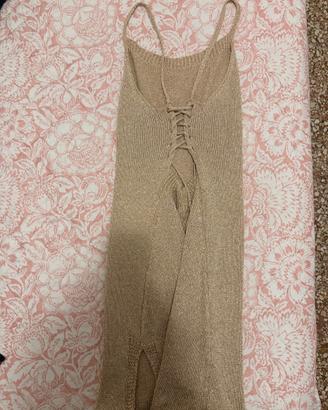 Vestito in maglina color oro
