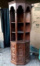 VETRINA ANGOLO CRISTALLIERA ARGENTIERA LEGNO