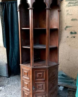 VETRINA ANGOLO CRISTALLIERA ARGENTIERA LEGNO