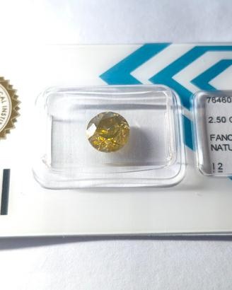diamante giallo naturale nuovo 2,50 carati 