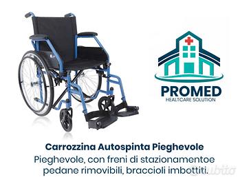 Carrozzina pieghevole per disabili e anziani