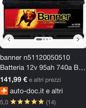 Batteria per barca e auto banner power 95 ampere