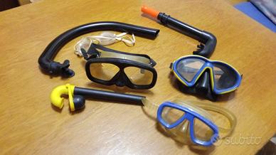 maschere e snorkel vintage più accessori