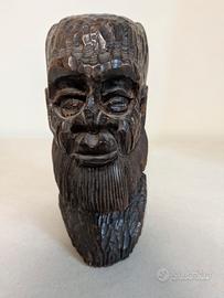 statuetta con testa duomo in ebano